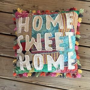 'Home Sweet Home' Kantha Pillow